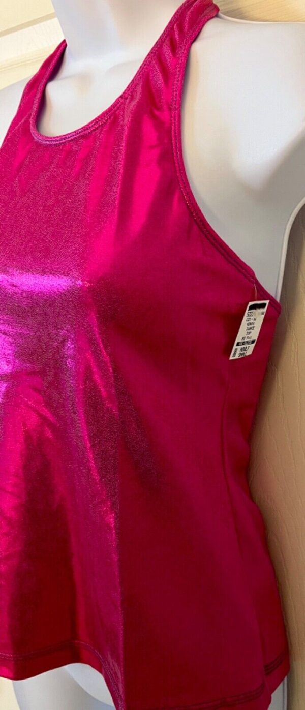 GK DANCE CHEER LADIES SMALL PINK MYSTIQUE HOLOGRAM HALTER TOP Sz AS NWT - Image 3