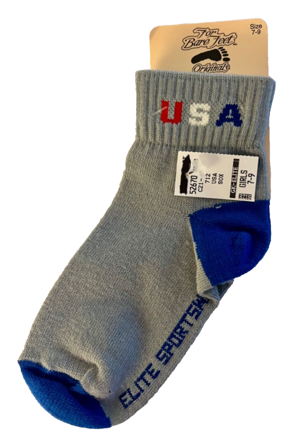 GK GO USA!! UNISEX KIDS 7-9 QUARTER/ANKLE SOCKS RED WHITE BLUE USA GRAPHICS NWT!