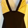 GK DANCE CHEER LADIES SMALL GOLD SPARKLE BLACK DRY TECH V-NECK PERFORM TOP Sz AS - Image 6