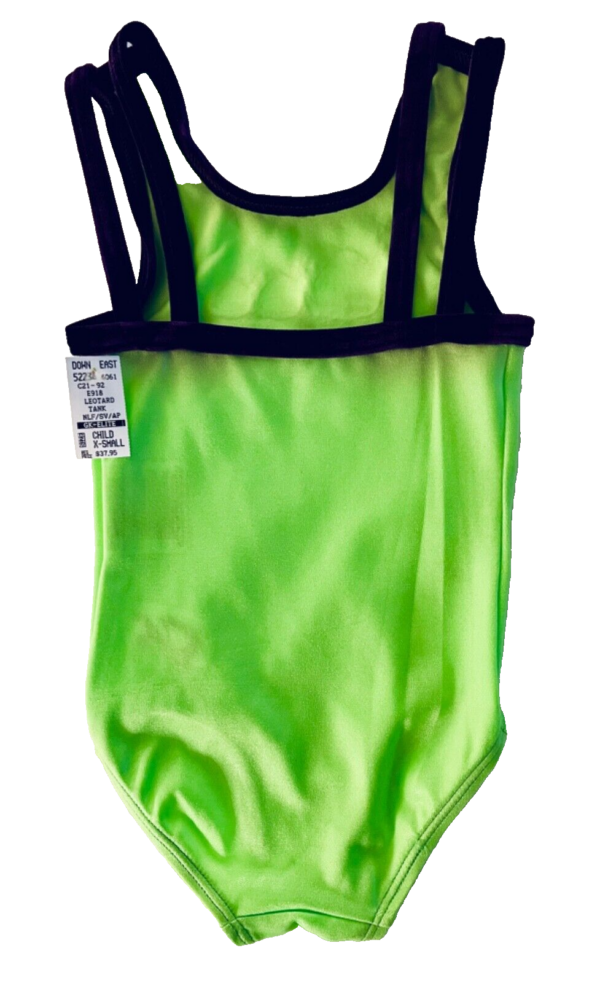 GK GREEN CHILD X-SMALL FOIL CATERPILLAR ACCENT GYMNASTICS DANCE TANK LEOTARD XS - Image 11