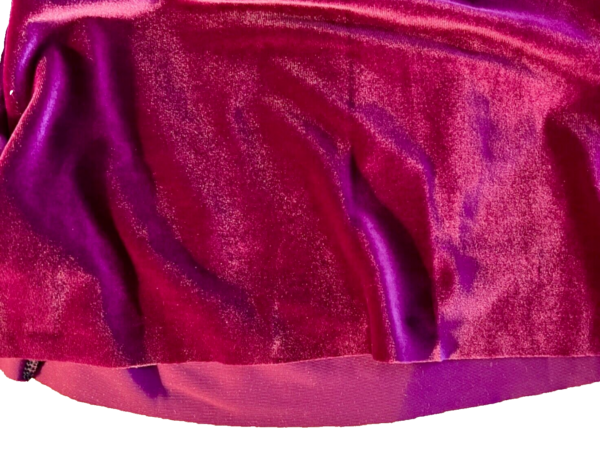 GK  PURPLE VELVET LADIES SMALL SILVER FOIL TRIM SKATE DANCE CASUAL CROP TOP Sz S - Image 7