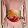 GK PINK VELVET CHILD SMALL LgSLV PINK SERPENTINE TIE-DYE FIGURE SKATE DRESS CS