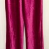 GK DANCE JAZZ LADIES SMALL PINK/PLUM VELVET FOLDING WAIST FLARE PANTS Sz AS NWT - Image 3