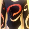GK LgSLV LADIES SMALL BLUE VELVET FOIL FIREWORKS JA GYMNAST DANCE LEOTARD Sz AS