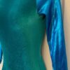 GK LADIES X-SMALL  LgSLV GREEN VELVET BLUE FOIL GYMNASTICS DANCE LEOTARD SZ XS - Image 3