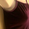 GK DANCE JAZZ LADIES LARGE PURPLE VELVET X-BACK FOIL STRAPS CAMISOLE TOP Sz AL - Image 3