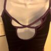 GK DANCE JAZZ LADIES LARGE PURPLE VELVET X-BACK FOIL STRAPS CAMISOLE TOP Sz AL - Image 5