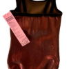 GK CHILD X-SMALL EXPRESSO MYSTIQUE VELVET TRIM GYMNASTICS DANCE TANK LEOTARD XS - Image 8
