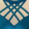 GK TURQUOISE FOIL ADULT X-SMALL CRISSCROSS SILVER GYMNASTIC TANK LEOTARD AXS NWT - Image 2
