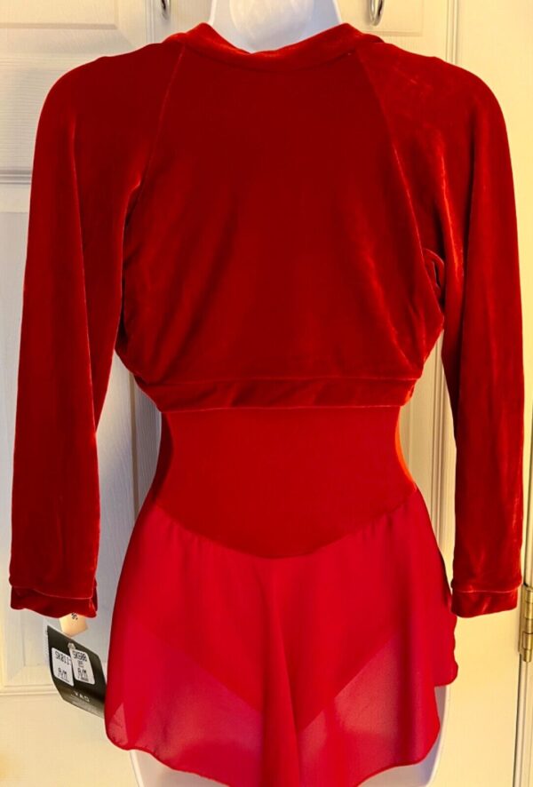 GK ICE SKATE DANCE LADIES MEDIUM RICH RED VELVET LGSLV SHRUG JACKET SZ M NWT! - Image 4