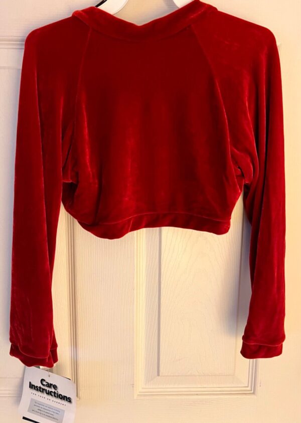 GK ICE SKATE DANCE LADIES MEDIUM RICH RED VELVET LGSLV SHRUG JACKET SZ M NWT! - Image 8