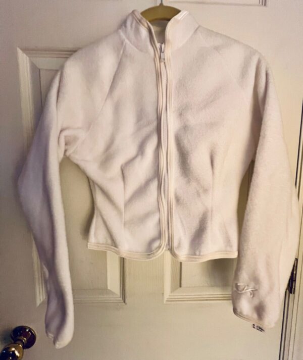 GK ICE DANCE FIGURE SKATE ADULT X-SMALL WHITE FLEECE VELVET ZIP JACKET SZ XS NWT - Image 6