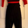 GK FIGURE SKATE LADIES X-SMALL 3/4 SLV NYLON/STRETCH RED TOP BLACK PANT SET XS