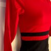 GK FIGURE SKATE LADIES X-SMALL 3/4 SLV NYLON/STRETCH RED TOP BLACK PANT SET XS - Image 2
