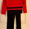 GK FIGURE SKATE LADIES X-SMALL 3/4 SLV NYLON/STRETCH RED TOP BLACK PANT SET XS - Image 5