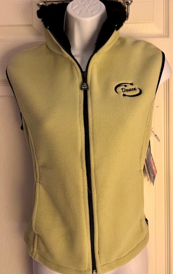 AVALANCHE WEAR PERFORMANCE GK FLEECE VEST LADIES SMALL "DANCE" LOGO GREEN SZ S