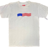 THE AUSSIE T CO "AMERICAN FLAG" GRAPHIC ADULT SMALL SSLV WHITE COTTON T-SHIRT S - Image 2