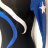 GK LONG SLEEVE LADIES SMALL ASYM BLACK BLUE WHITE FOIL DANCE LEOTARD AS - Image 4