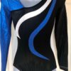 GK LONG SLEEVE LADIES SMALL ASYM BLACK BLUE WHITE FOIL DANCE LEOTARD AS - Image 6