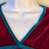 GK PURPLE VELVET LADIES LARGE LgSLV GREEN VELVET TRIM SKATE DANCE CROP TOP Sz L - Image 2