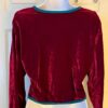 GK PURPLE VELVET LADIES LARGE LgSLV GREEN VELVET TRIM SKATE DANCE CROP TOP Sz L - Image 4