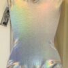 ALY RAISMAN WHITE OPAL ADULT SMALL ROYAL RED SEQ GYMNASTIC DANCE TANK LEOTARD AS - Image 3
