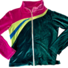 GK WARM UP JACKET ADULT SMALL PINK GREEN VELVET GYMNASTICS DANCE CHEER SKATE S - Image 5