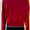 GK PURPLE VELVET LADIES LARGE LgSLV GREEN VELVET TRIM SKATE DANCE CROP TOP Sz L - Image 7