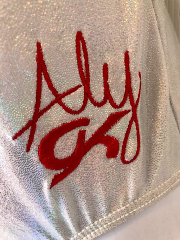 ALY RAISMAN WHITE OPAL ADULT SMALL ROYAL RED SEQ GYMNASTIC DANCE TANK LEOTARD AS - Image 5