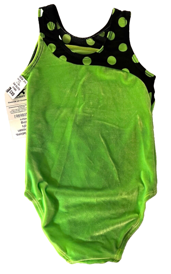 GK GREEN CHILD X-SMALL CLASSIC VELVET BALLET DANCE GYMNASTICS TANK LEOTARD SZ XS - Image 9