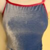 GK DANCE JAZZ TOP ADULT SMALL BLUE VELVET PINK X-BACK STRAPS CAMISOLE Sz AS NWT!