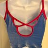 GK DANCE JAZZ TOP ADULT SMALL BLUE VELVET PINK X-BACK STRAPS CAMISOLE Sz AS NWT! - Image 6