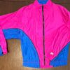 GK WARM UP ADULT X-SMALL PINK BLUE CRINKLE NYLON GYMNASTIC CHEER JACKET/PANT SET - Image 4