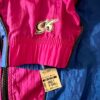 GK WARM UP ADULT X-SMALL PINK BLUE CRINKLE NYLON GYMNASTIC CHEER JACKET/PANT SET - Image 5