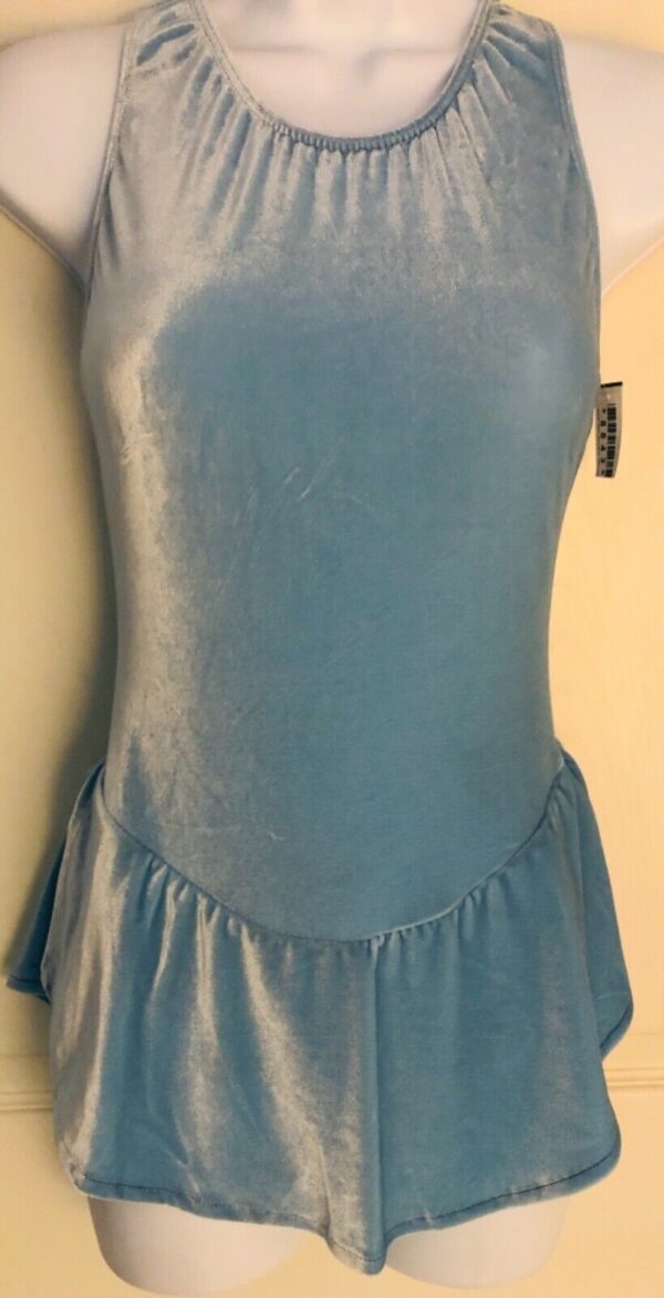 GK ICE SKATE LIGHT BLUE VELVET LADIES SMALL SLVLS RACERBACK TANK DRESS Sz AS NWT