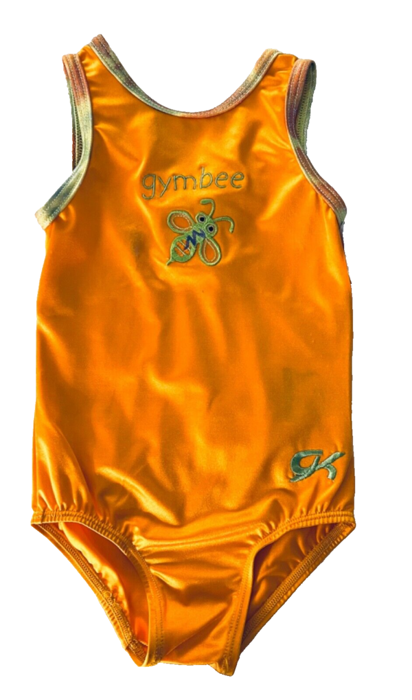 GK "GYMBEE" CHILD X-SMALL ORANGE FOIL TRIM BEE GYMNASTICS DANCE TANK LEOTARD XS - Image 10