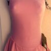 GK ICE FIGURE SKATE ADULT X-SMALL SLVLS PINK VELVET MBO GRAY TRIM DRESS Sz AXS