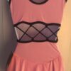 GK ICE FIGURE SKATE ADULT X-SMALL SLVLS PINK VELVET MBO GRAY TRIM DRESS Sz AXS - Image 7