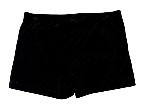 GK DANCE MICRO MINI WORKOUT SHORTS ADULT MEDIUM BLACK VELVET SWAR CRYSTALS SZ M - Image 5