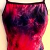 GK ELITE DANCE JAZZ ADULT MEDIUM TIE DYE PINK/PURPLE VELVET CAMI CROP TOP Sz AM