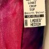 GK ELITE DANCE JAZZ ADULT MEDIUM TIE DYE PINK/PURPLE VELVET CAMI CROP TOP Sz AM - Image 5