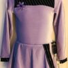 GK LAVENDER VELVET CHILD SMALL LgSLV FOIL YOKE ICE FIGURE SKATE DRESS Sz CS NWT!