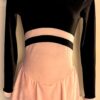 GK ICE FIGURE SKATE ADULT SMALL LgSLV BOATNECK BLACK PINK VELVET DRESS SZ S