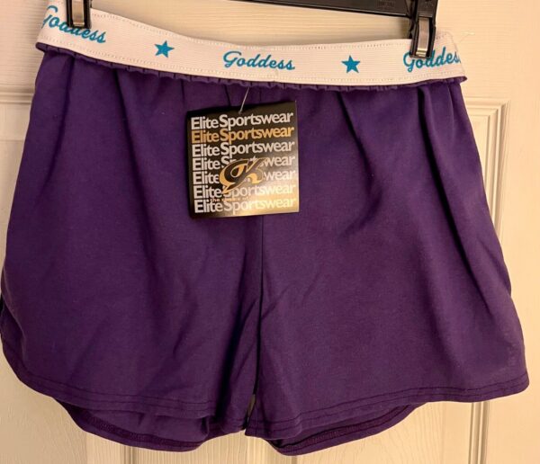 GK COTTON LADIES LARGE SKATE GODDESS GLITTER PRINT PURPLE BOXER SHORTS SZ L NWT! - Image 4