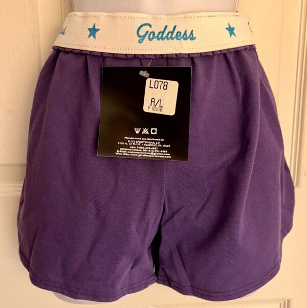 GK COTTON LADIES LARGE SKATE GODDESS GLITTER PRINT PURPLE BOXER SHORTS SZ L NWT! - Image 5