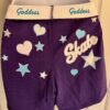 GK COTTON LADIES LARGE SKATE GODDESS GLITTER PRINT PURPLE BOXER SHORTS SZ L NWT! - Image 7