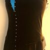 GK FIGURE SKATE ESPRESSO VELVET ADULT SMALL SLVLS BLUE MESH YOKE JA DRESS Sz AS