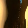 GK FIGURE SKATE ESPRESSO VELVET ADULT SMALL SLVLS BLUE MESH YOKE JA DRESS Sz AS - Image 3