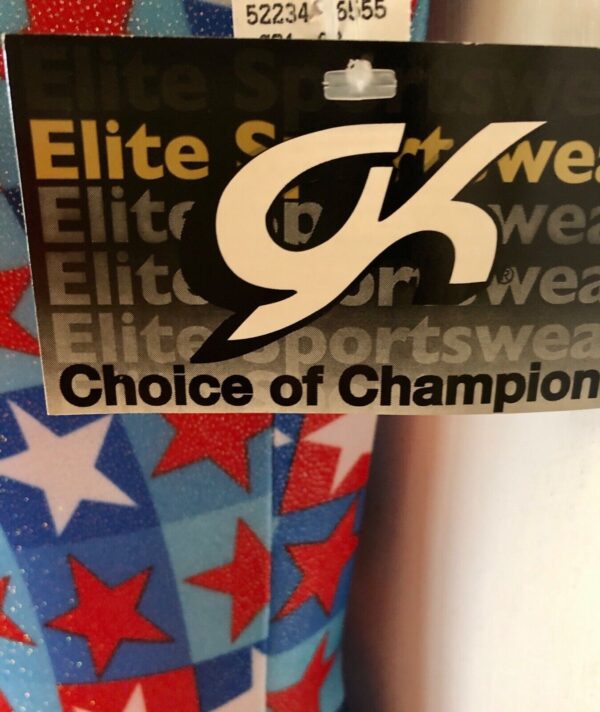 GK LEOTARD ADULT SMALL PATRIOTIC STAR PRINT FOIL TANK GYMNASTIC DANCE NWT! AS - Image 4