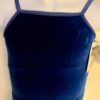 GK DANCE JAZZ TOP GIRLS MEDIUM BLUE VELVET FOIL CRISSCROSS STRAPS CAMISOLE SZ M